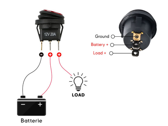 Interruptor Luminoso Rojo 12V DC - Imagen 2