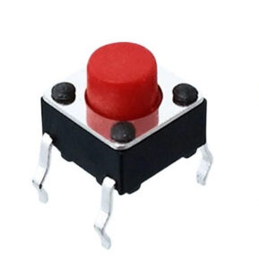 Pulsador de 4 pines 6x6x5 rojo